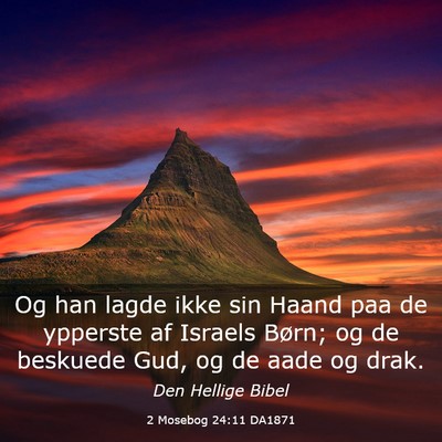 Picture 03 - 2 Mosebog 24:11 DA1871 - Og han lagde ikke sin Haand paa de ypperste af - Bible Verse Picture