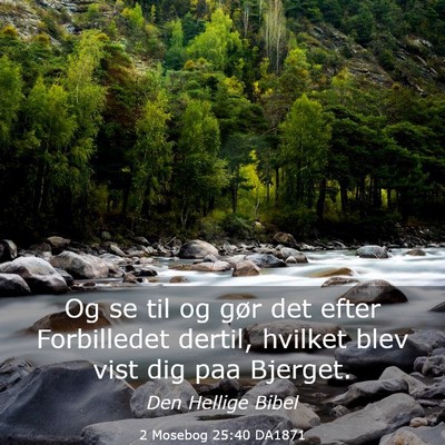 Picture 03 - 2 Mosebog 25:40 DA1871 - Og se til og gør det efter Forbilledet dertil, - Bible Verse Picture