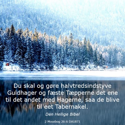 Picture 03 - 2 Mosebog 26:6 DA1871 - Du skal og gøre halvtredsindstyve Guldhager og - Bible Verse Picture
