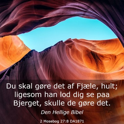Picture 03 - 2 Mosebog 27:8 DA1871 - Du skal gøre det af Fjæle, hult; ligesom han - Bible Verse Picture