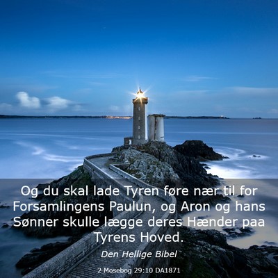 Picture 03 - 2 Mosebog 29:10 DA1871 - Og du skal lade Tyren føre nær til for - Bible Verse Picture
