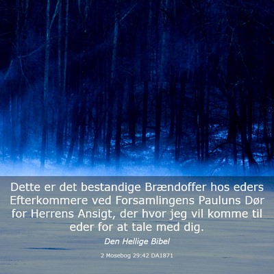 Picture 03 - 2 Mosebog 29:42 DA1871 - Dette er det bestandige Brændoffer hos eders - Bible Verse Picture