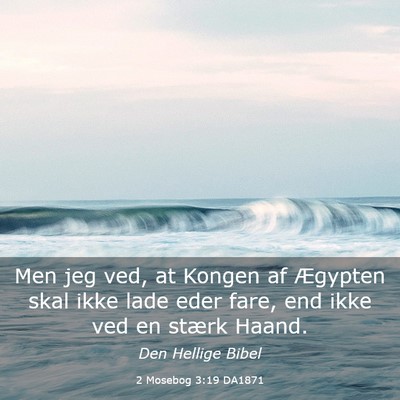 Picture 03 - 2 Mosebog 3:19 DA1871 - Men jeg ved, at Kongen af Ægypten skal ikke lade - Bible Verse Picture