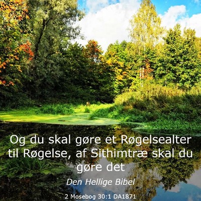 Picture 03 - 2 Mosebog 30:1 DA1871 - Og du skal gøre et Røgelsealter til Røgelse, - Bible Verse Picture