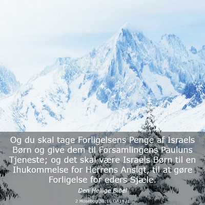 Picture 03 - 2 Mosebog 30:16 DA1871 - Og du skal tage Forligelsens Penge af Israels - Bible Verse Picture
