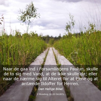 Picture 03 - 2 Mosebog 30:20 DA1871 - Naar de gaa ind i Forsamlingens Paulun, skulle de - Bible Verse Picture