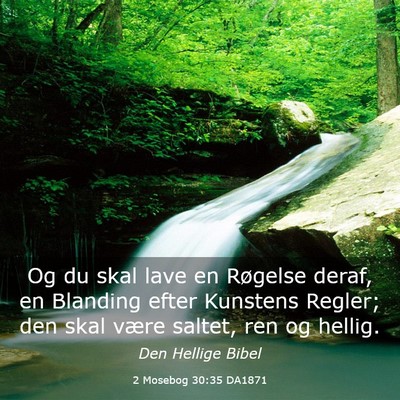 Picture 03 - 2 Mosebog 30:35 DA1871 - Og du skal lave en Røgelse deraf, en Blanding - Bible Verse Picture