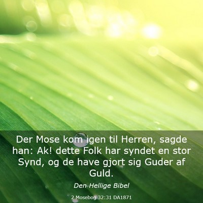 Picture 03 - 2 Mosebog 32:31 DA1871 - Der Mose kom igen til Herren, sagde han: Ak! - Bible Verse Picture