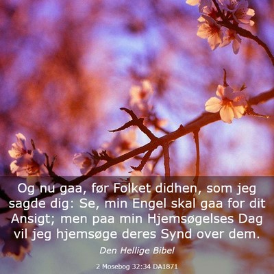 Picture 03 - 2 Mosebog 32:34 DA1871 - Og nu gaa, før Folket didhen, som jeg sagde dig: - Bible Verse Picture