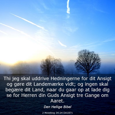 Picture 03 - 2 Mosebog 34:24 DA1871 - Thi jeg skal uddrive Hedningerne for dit Ansigt - Bible Verse Picture