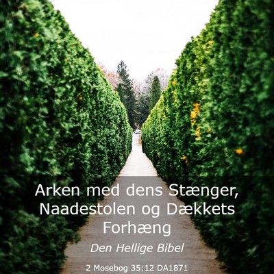 Picture 03 - 2 Mosebog 35:12 DA1871 - Arken med dens Stænger, Naadestolen og Dækkets - Bible Verse Picture