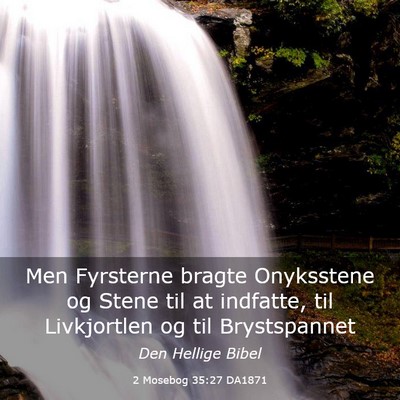 Picture 03 - 2 Mosebog 35:27 DA1871 - Men Fyrsterne bragte Onyksstene og Stene til at - Bible Verse Picture
