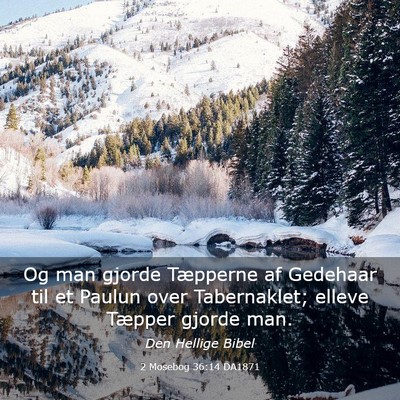 Picture 03 - 2 Mosebog 36:14 DA1871 - Og man gjorde Tæpperne af Gedehaar til et Paulun - Bible Verse Picture