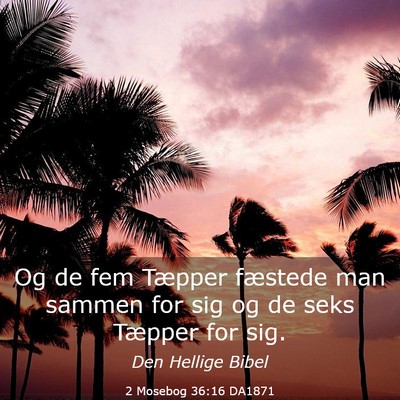 Picture 03 - 2 Mosebog 36:16 DA1871 - Og de fem Tæpper fæstede man sammen for sig og - Bible Verse Picture