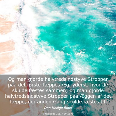 Picture 03 - 2 Mosebog 36:17 DA1871 - Og man gjorde halvtredsindstyve Stropper paa det - Bible Verse Picture