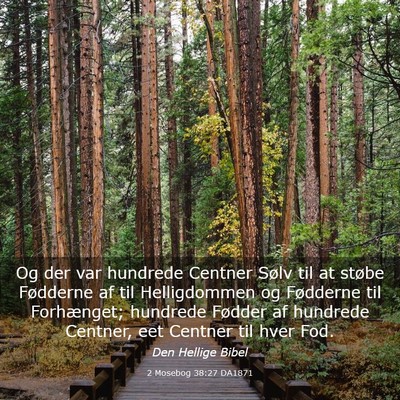 Picture 03 - 2 Mosebog 38:27 DA1871 - Og der var hundrede Centner Sølv til at støbe - Bible Verse Picture