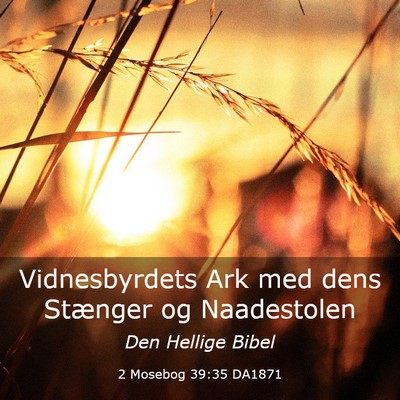Picture 03 - 2 Mosebog 39:35 DA1871 - Vidnesbyrdets Ark med dens Stænger og - Bible Verse Picture