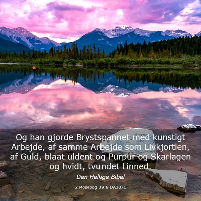 Picture 03 - 2 Mosebog 39:8 DA1871 - Og han gjorde Brystspannet med kunstigt Arbejde, - Bible Verse Picture