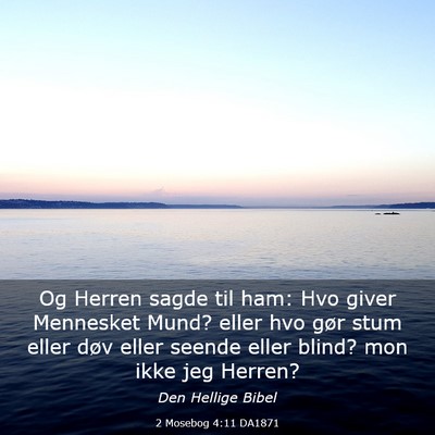 Picture 03 - 2 Mosebog 4:11 DA1871 - Og Herren sagde til ham: Hvo giver Mennesket - Bible Verse Picture