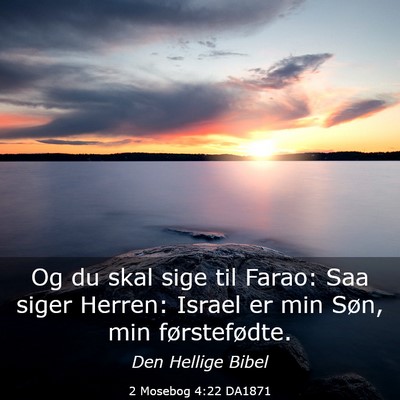 Picture 03 - 2 Mosebog 4:22 DA1871 - Og du skal sige til Farao: Saa siger Herren: - Bible Verse Picture