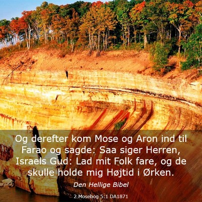 Picture 03 - 2 Mosebog 5:1 DA1871 - Og derefter kom Mose og Aron ind til Farao og - Bible Verse Picture