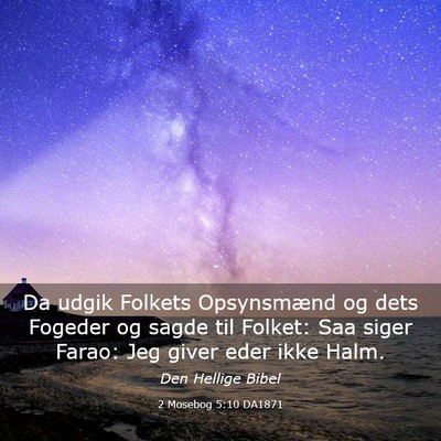 Picture 03 - 2 Mosebog 5:10 DA1871 - Da udgik Folkets Opsynsmænd og dets Fogeder og - Bible Verse Picture