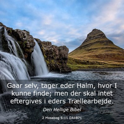 Picture 03 - 2 Mosebog 5:11 DA1871 - Gaar selv, tager eder Halm, hvor I kunne finde; - Bible Verse Picture