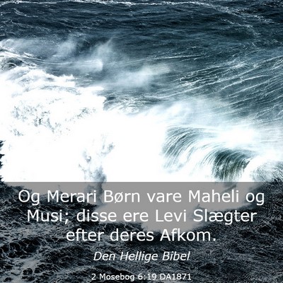 Picture 03 - 2 Mosebog 6:19 DA1871 - Og Merari Børn vare Maheli og Musi; disse ere - Bible Verse Picture