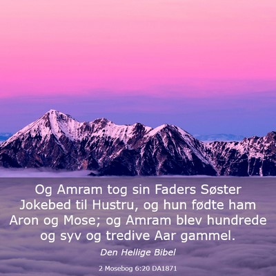 Picture 03 - 2 Mosebog 6:20 DA1871 - Og Amram tog sin Faders Søster Jokebed til - Bible Verse Picture