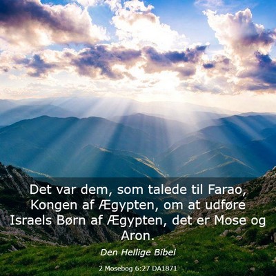 Picture 03 - 2 Mosebog 6:27 DA1871 - Det var dem, som talede til Farao, Kongen af - Bible Verse Picture