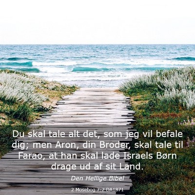 Picture 03 - 2 Mosebog 7:2 DA1871 - Du skal tale alt det, som jeg vil befale dig; men - Bible Verse Picture
