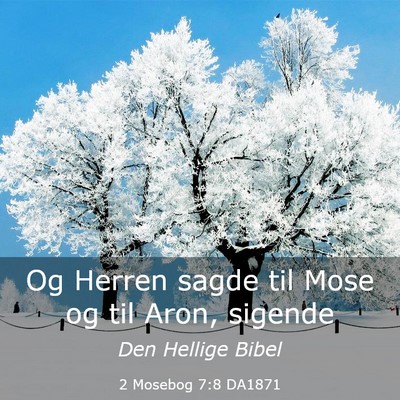 Picture 03 - 2 Mosebog 7:8 DA1871 - Og Herren sagde til Mose og til Aron, - Bible Verse Picture