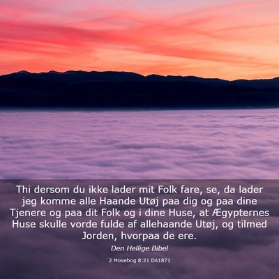 Picture 03 - 2 Mosebog 8:21 DA1871 - Thi dersom du ikke lader mit Folk fare, se, da - Bible Verse Picture