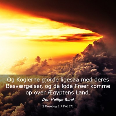 Picture 03 - 2 Mosebog 8:7 DA1871 - Og Koglerne gjorde ligesaa med deres - Bible Verse Picture