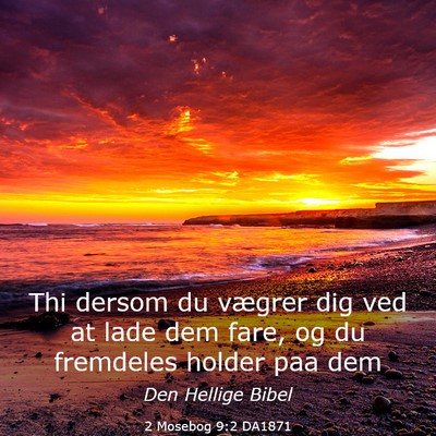 Picture 03 - 2 Mosebog 9:2 DA1871 - Thi dersom du vægrer dig ved at lade dem fare, - Bible Verse Picture