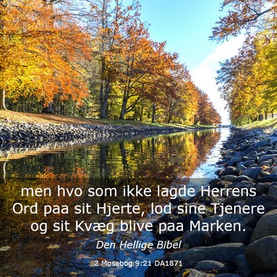 Picture 03 - 2 Mosebog 9:21 DA1871 - men hvo som ikke lagde Herrens Ord paa sit - Bible Verse Picture