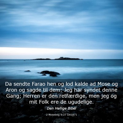 Picture 03 - 2 Mosebog 9:27 DA1871 - Da sendte Farao hen og lod kalde ad Mose og Aron - Bible Verse Picture