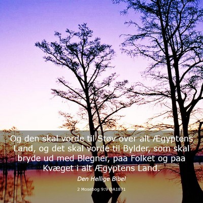 Picture 03 - 2 Mosebog 9:9 DA1871 - Og den skal vorde til Støv over alt Ægyptens - Bible Verse Picture