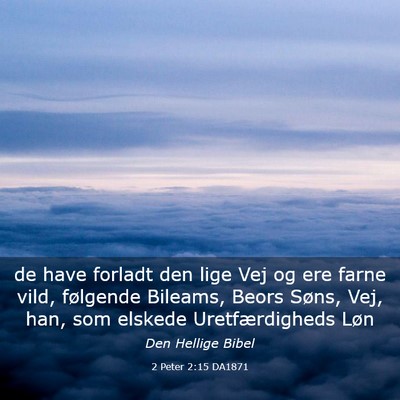 Picture 03 - 2 Peter 2:15 DA1871 - de have forladt den lige Vej og ere farne vild, - Bible Verse Picture