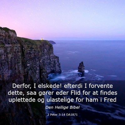 Picture 03 - 2 Peter 3:14 DA1871 - Derfor, I elskede! efterdi I forvente dette, saa - Bible Verse Picture
