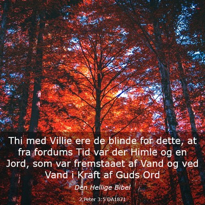 Picture 03 - 2 Peter 3:5 DA1871 - Thi med Villie ere de blinde for dette, at fra - Bible Verse Picture