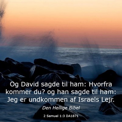 Picture 03 - 2 Samuel 1:3 DA1871 - Og David sagde til ham: Hvorfra kommer du? og han - Bible Verse Picture