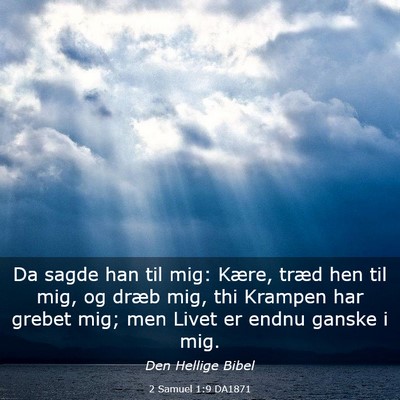 Picture 03 - 2 Samuel 1:9 DA1871 - Da sagde han til mig: Kære, træd hen til mig, - Bible Verse Picture