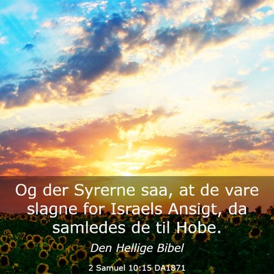 Picture 03 - 2 Samuel 10:15 DA1871 - Og der Syrerne saa, at de vare slagne for Israels - Bible Verse Picture