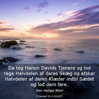 Picture 03 - 2 Samuel 10:4 DA1871 - Da tog Hanon Davids Tjenere og lod rage Halvdelen - Bible Verse Picture