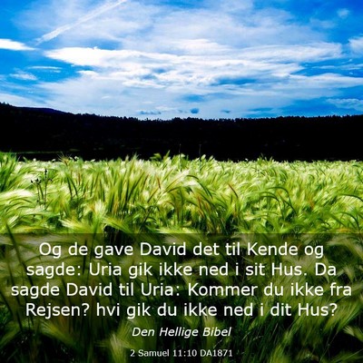 Picture 03 - 2 Samuel 11:10 DA1871 - Og de gave David det til Kende og sagde: Uria gik - Bible Verse Picture