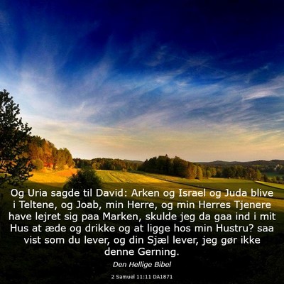Picture 03 - 2 Samuel 11:11 DA1871 - Og Uria sagde til David: Arken og Israel og Juda - Bible Verse Picture