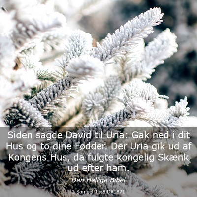 Picture 03 - 2 Samuel 11:8 DA1871 - Siden sagde David til Uria: Gak ned i dit Hus og - Bible Verse Picture