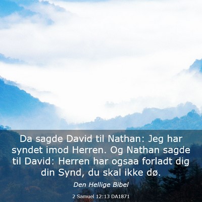 Picture 03 - 2 Samuel 12:13 DA1871 - Da sagde David til Nathan: Jeg har syndet imod - Bible Verse Picture