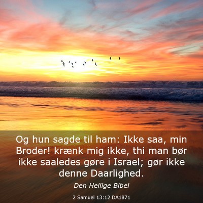 Picture 03 - 2 Samuel 13:12 DA1871 - Og hun sagde til ham: Ikke saa, min Broder! - Bible Verse Picture